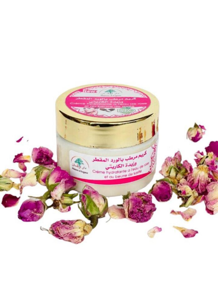 Crème hydratante à l'eau de rose et au beurre de karité